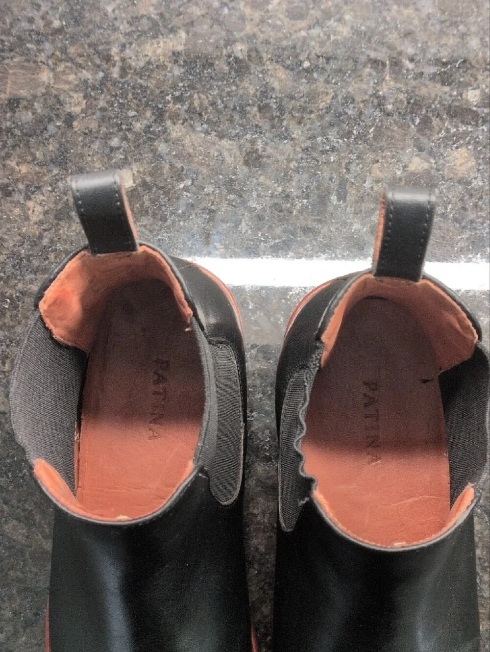 Men's Patina Portland Leather Black Leather Chelsea Boots with Brown Welt